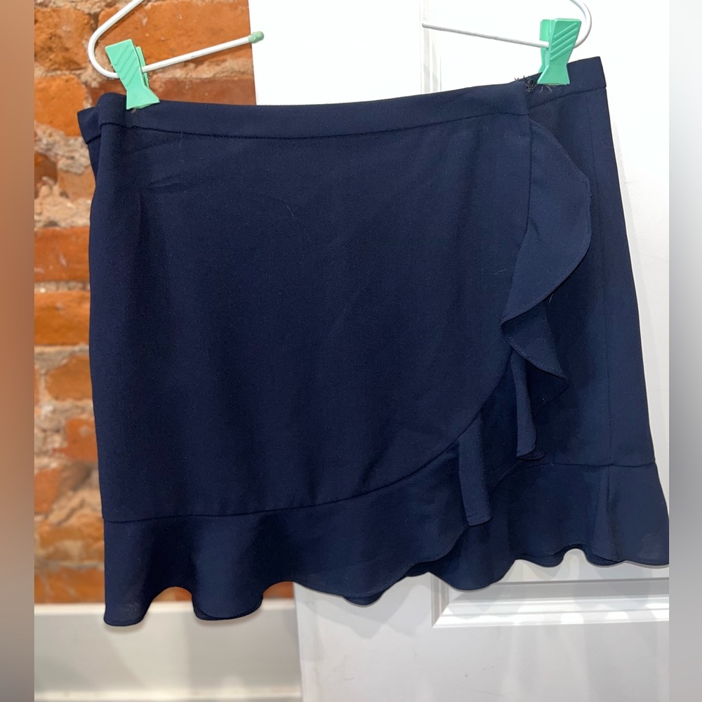 forever 21 wrap navy blue mini skirt size L